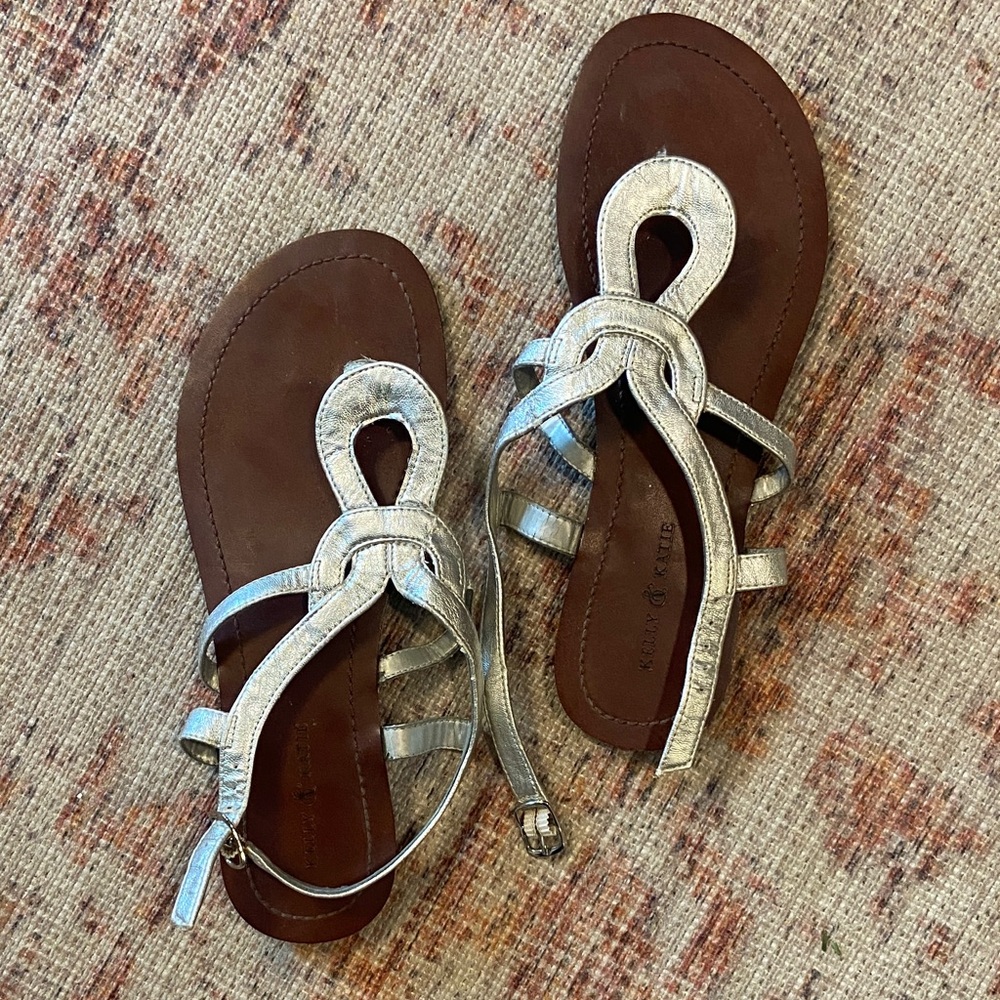 Kelly & Katie Silver and Brown Sandals